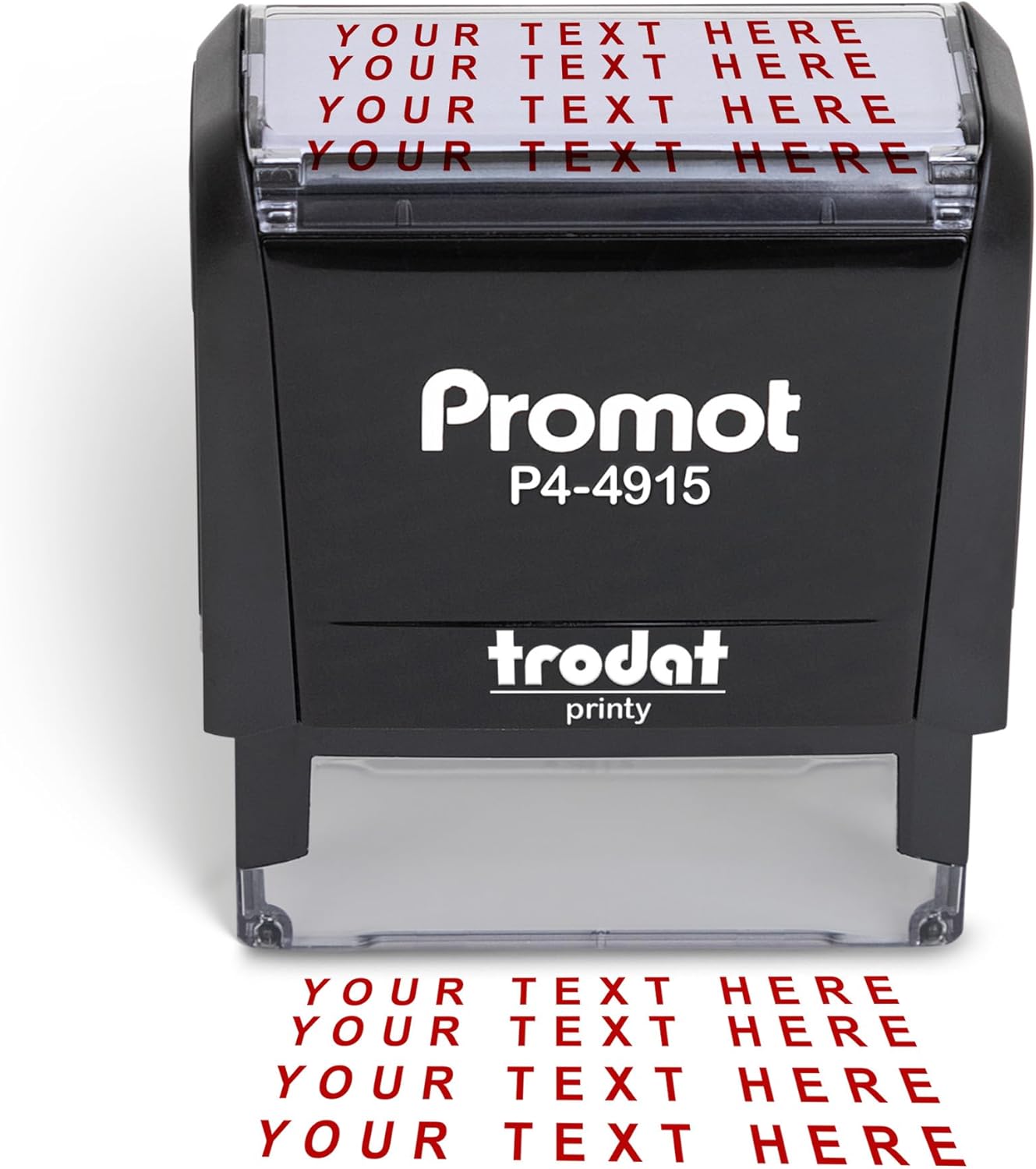 Promot Self Inking Custom Stamp - Up to 4 Lines of Personalized Text, Customized Address Stamp with Easy to Change Ink Cartridge (Extra Large)