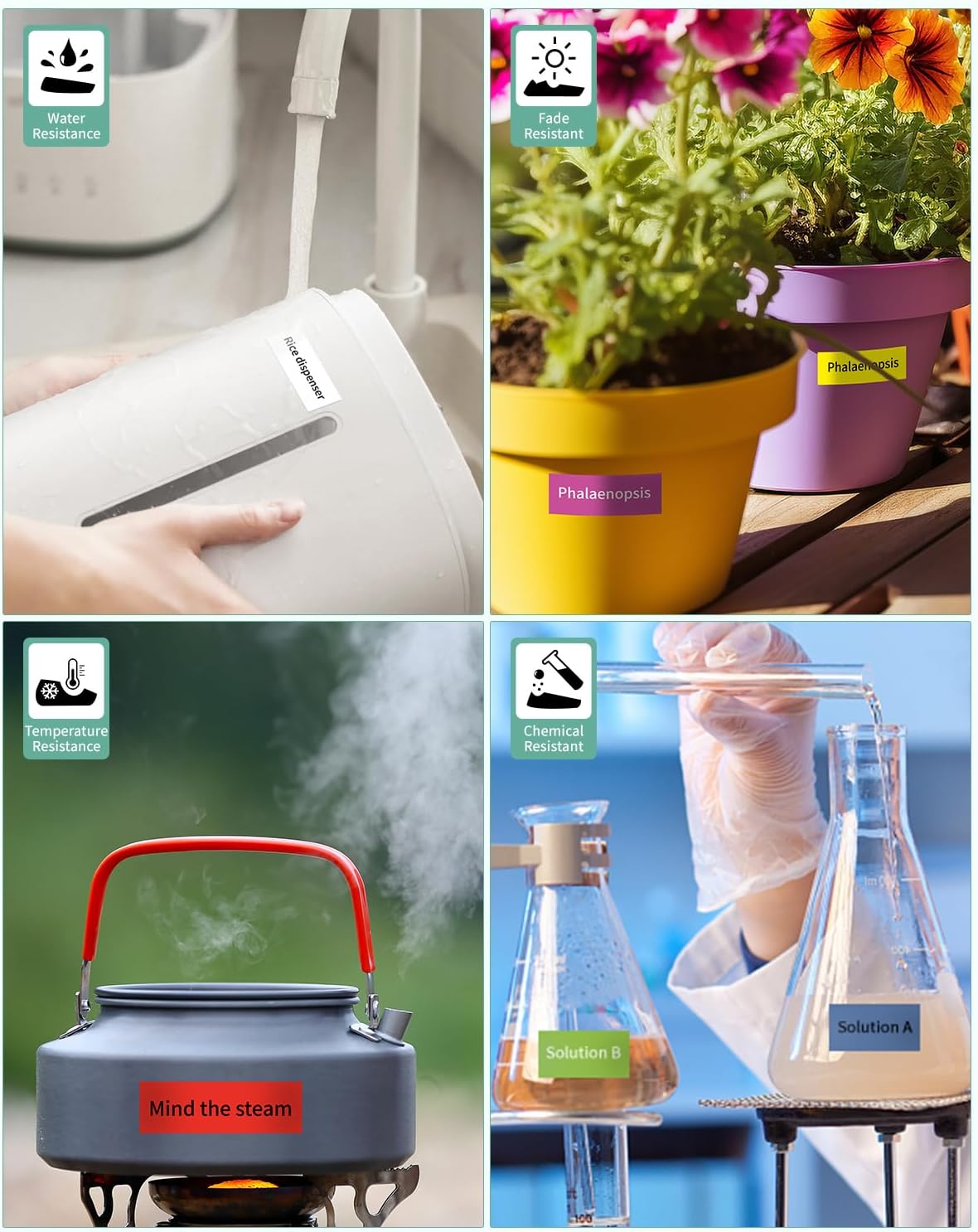 6-Pack 18mm 0.7" Laminated Tape Compatible for Brother P-Touch Label Tape 18mm 0.7 Inch Laminated Colored Tze Tz 3/4" Label for PTD400 PTD610BT PTD410 PTD600, White/Red/Yellow/Blue/Green/Pink