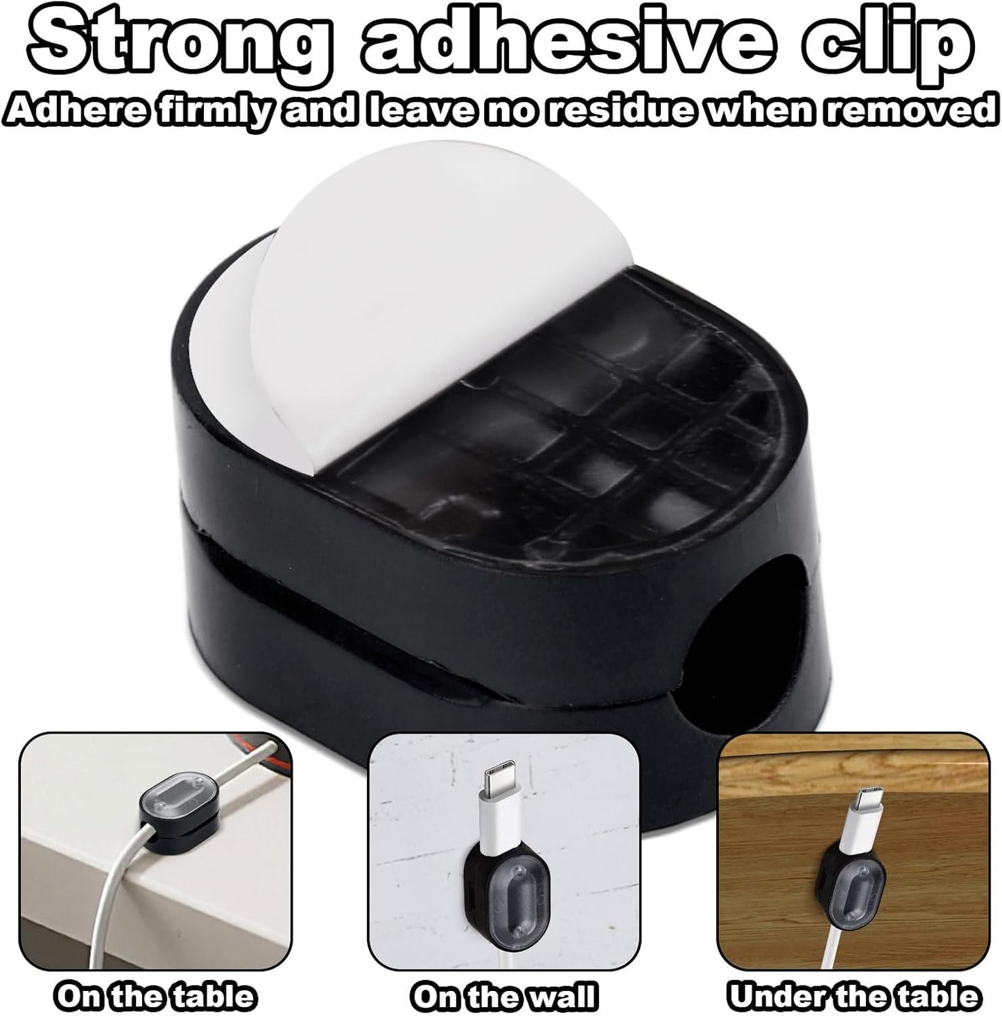 8pcs Magnetic Cord Organizer, Magnetic Cable Clips Holder with Adhesive Desk Cable Management Keeper Charger Cord Organizer for Phone Wire Home Office Car Nightstand