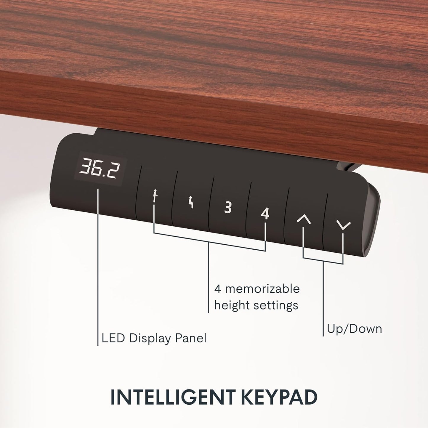 FLEXISPOT E6 Essential 3 Stages Dual Motor Electric Standing Desk 55x28 Inch Whole-Piece Board Height Adjustable Electric Sit Stand Desk(Black Frame + Mahogany Desktop, 2 Packages)