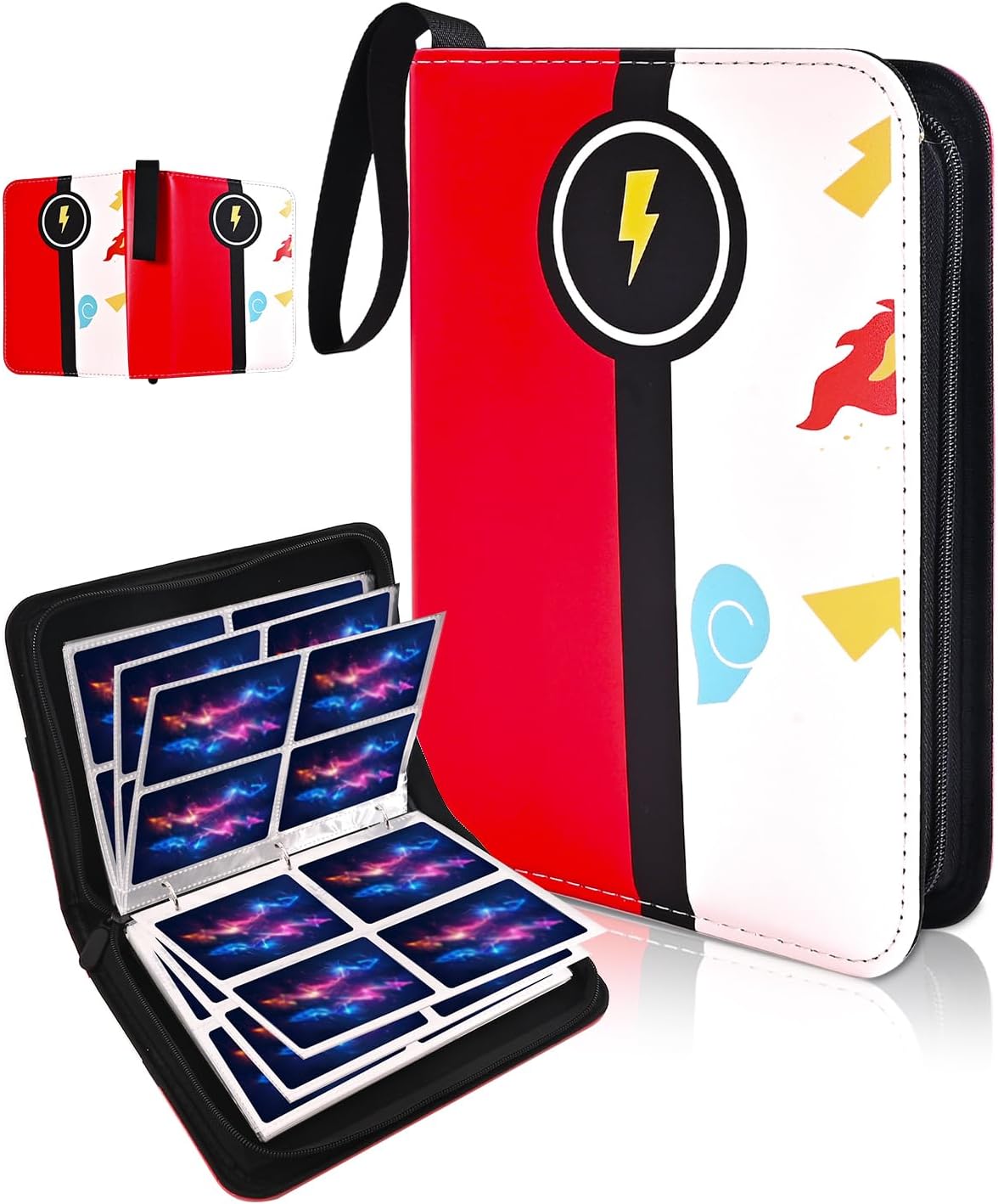 Card Binder for Card, 4-Pocket Trading Card Albums with 50 Removable Sleeve Cards Holder Collection Binders, Card Folder 400 Cards Capacity