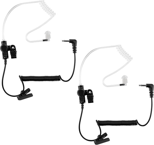 Police Earpiece 3.5mm /1 Pin Listen Only Acoustic Tube Earbud Headset for Remote Speaker Mic Motorola Kenwood 2 Way Radio FBI Security Surveillance Walkie Talkie (2 Packs)
