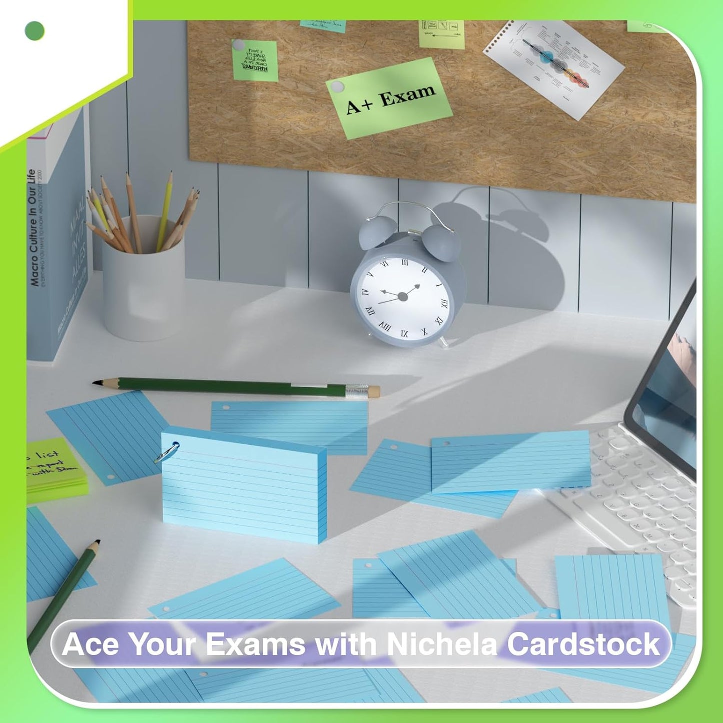 500 Count Index Cards with Ring 3 x 5 Inch Colored Heavyweight Ruled Index Cards, Flash Cards for School & Office Supplies and Home Organization, Durable Study To Do List Note Cards with Ruled Lines