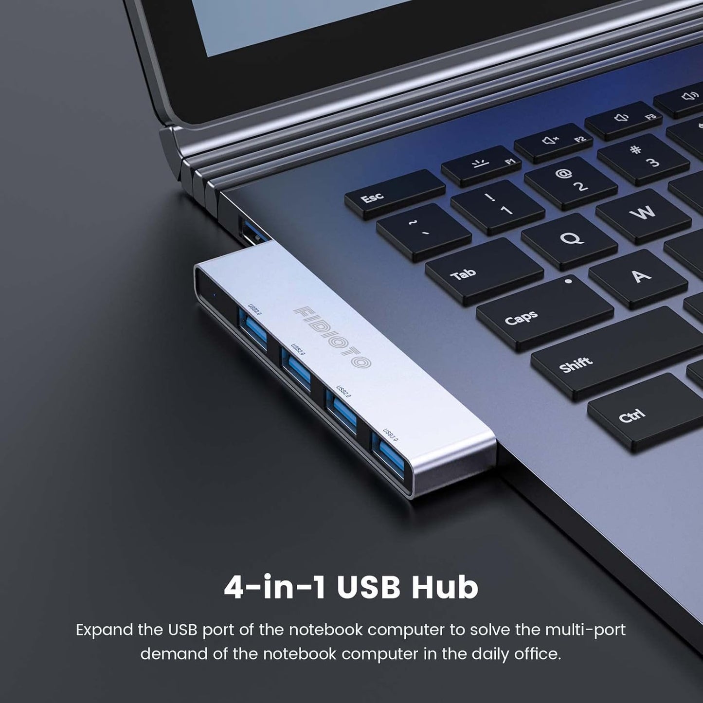 USB Hub 2Pack(1 Right and 1 Left), Fidioto 4 Port USB Adapter(1 * 3.0 Port, 3 * 2.0 Port), Laptop, iMac Pro, MacBook Air, Mac Mini/Pro, Notebook PC, USB Flash Drives and Mobile HDD Etc.