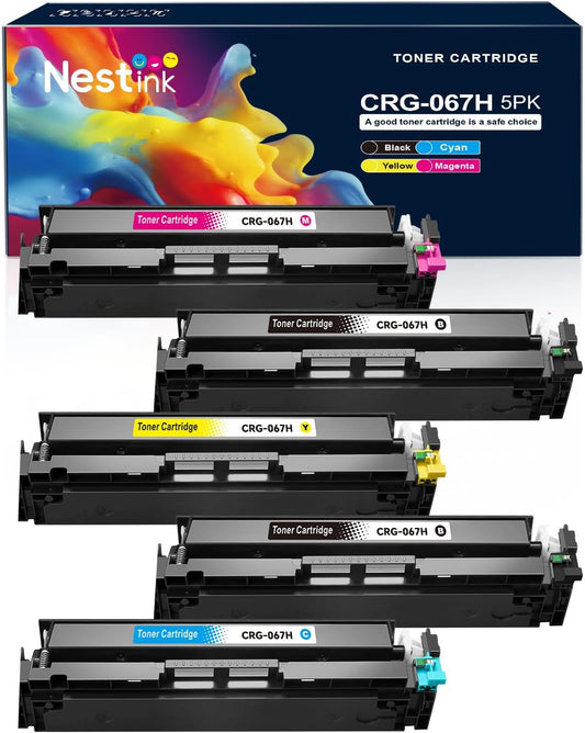 CRG 067H CRG-067 Toner Cartridge Set Replacement for Compatible Canon 067H Compatible for Color ImageClass MF656Cdw LBP632Cdw MF654Cdw MF653Cdw LBP633Cdw Printer (5 Pack)