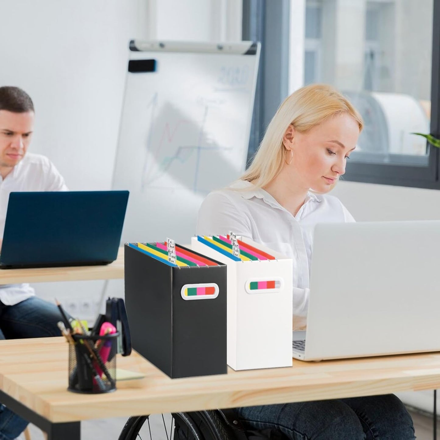 50 Packs Hanging File Folders,Yellow Letter Size File Folder,Designed for Bulky Files,Filing Cabinet,1/5 Adjustable Tabs for Office,School,Home