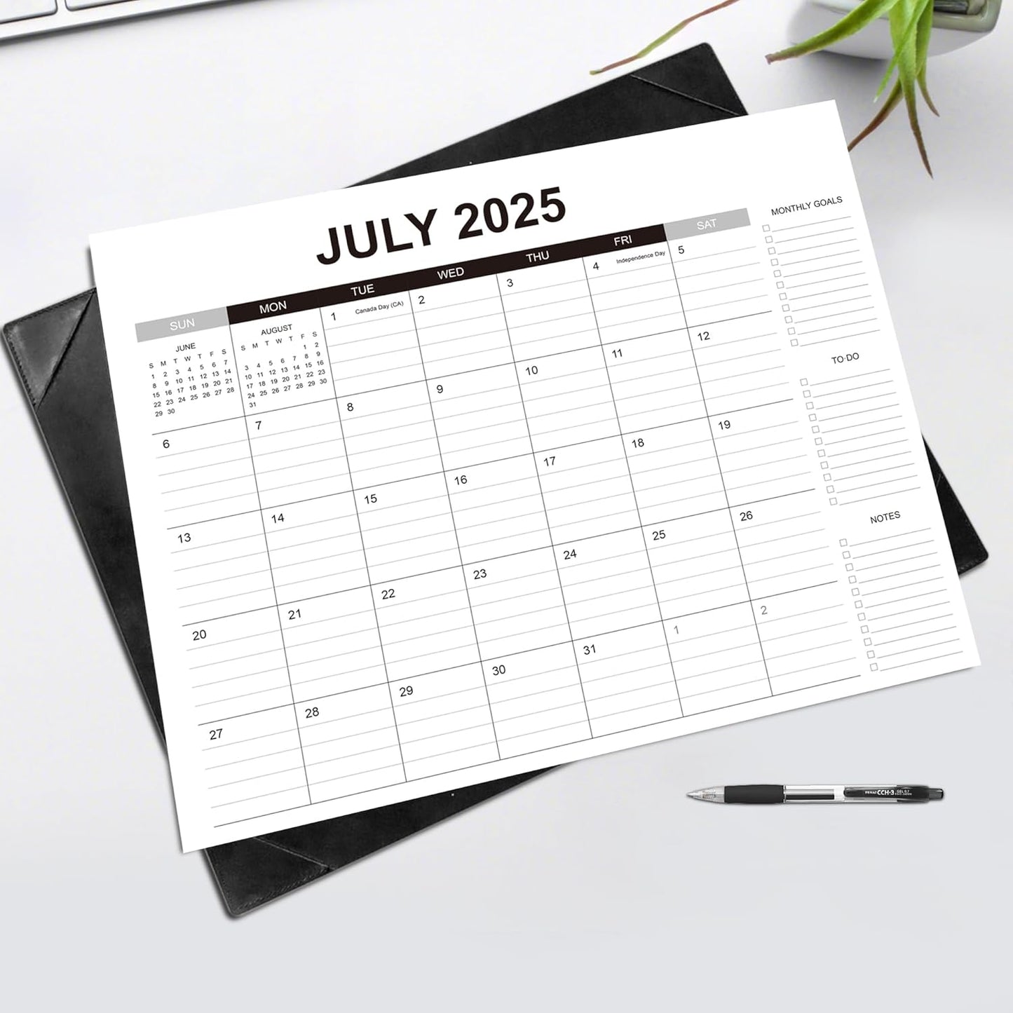 Desk Calendar 2025-2026 with Desk Mat – 22" x 17" Large Desk Pad Calendar Runs From Jul 2025 to Dec 2026, Office Supplies Desktop Calendar with To-Do, Notes & Goals Sections, for Office Planning or Organizing