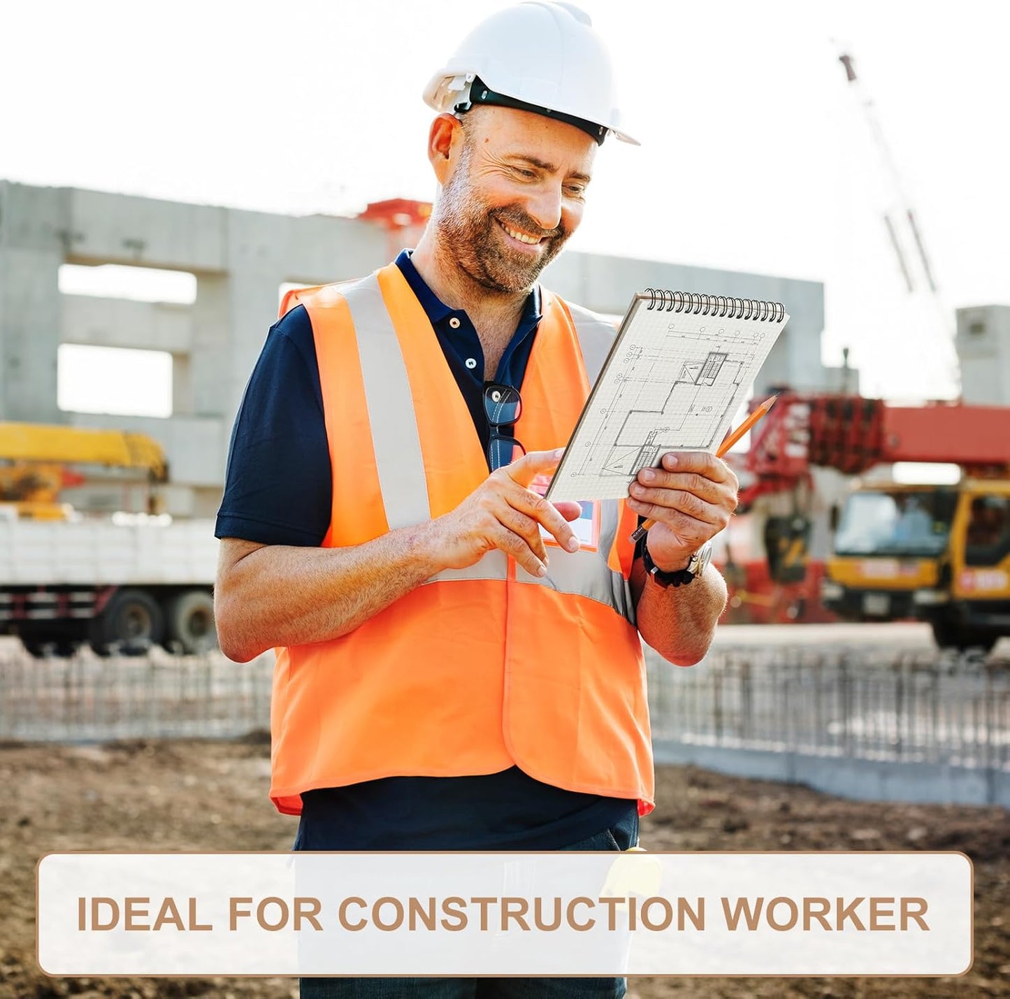 6 Pack Graph Paper Spiral Notepad A5 Top Wirebound Notepad Grid Notebook Steno Pads Memo Notebook Grid Paper 140 Pages for Writing Sketching Drawing Office Supplies (Kraft)