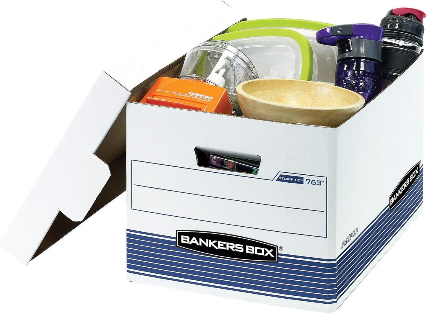 Bankers Box 30 Pack STOR/FILE Medium-Duty File Storage Boxes, FastFold, Lift-Off Lid, Letter/Legal, White/Blue