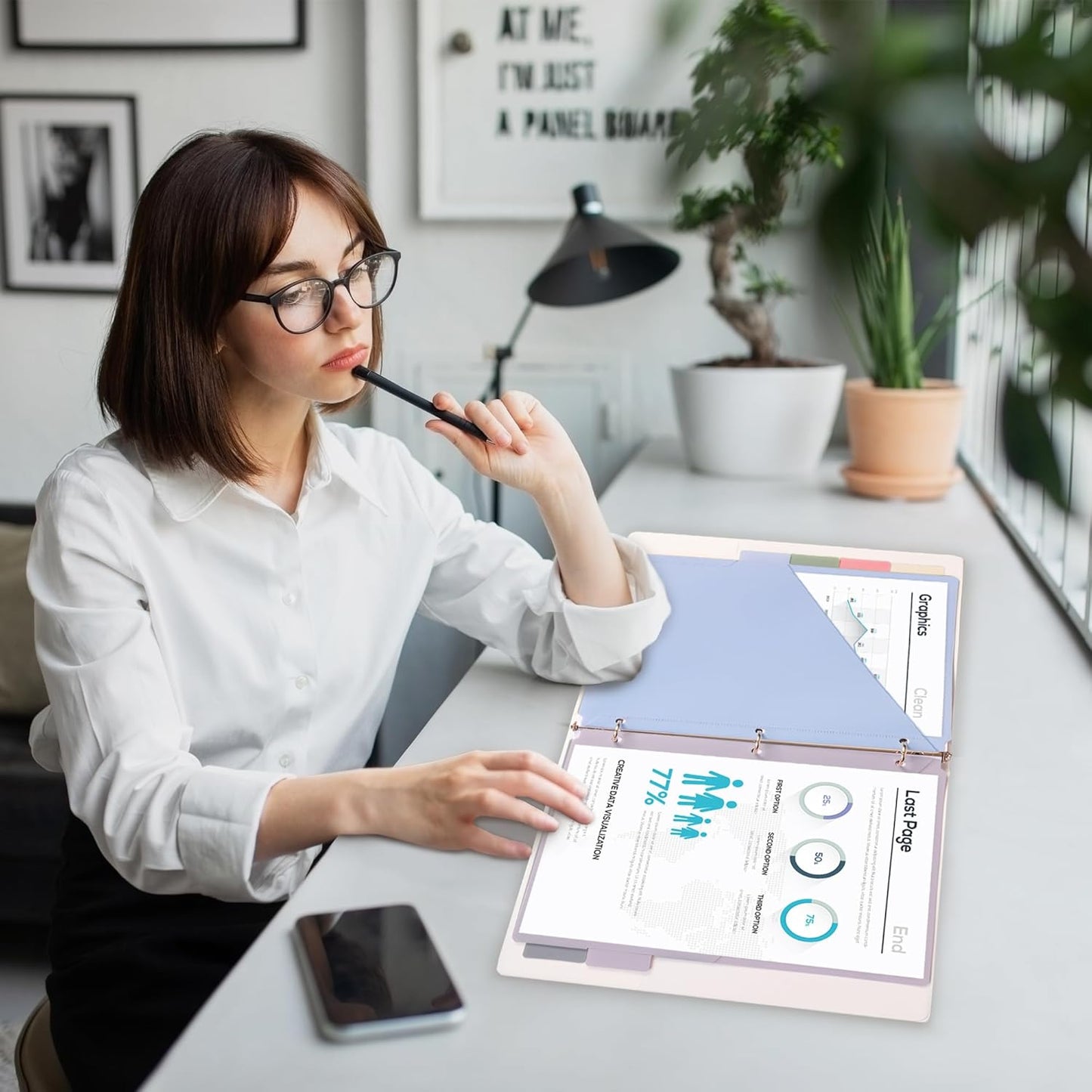 H4D 6-Tab Dividers for 3 Ring Binder, Plastic Dividers with Two Pockets, Letter Size, Morandi Colors, 6 Set