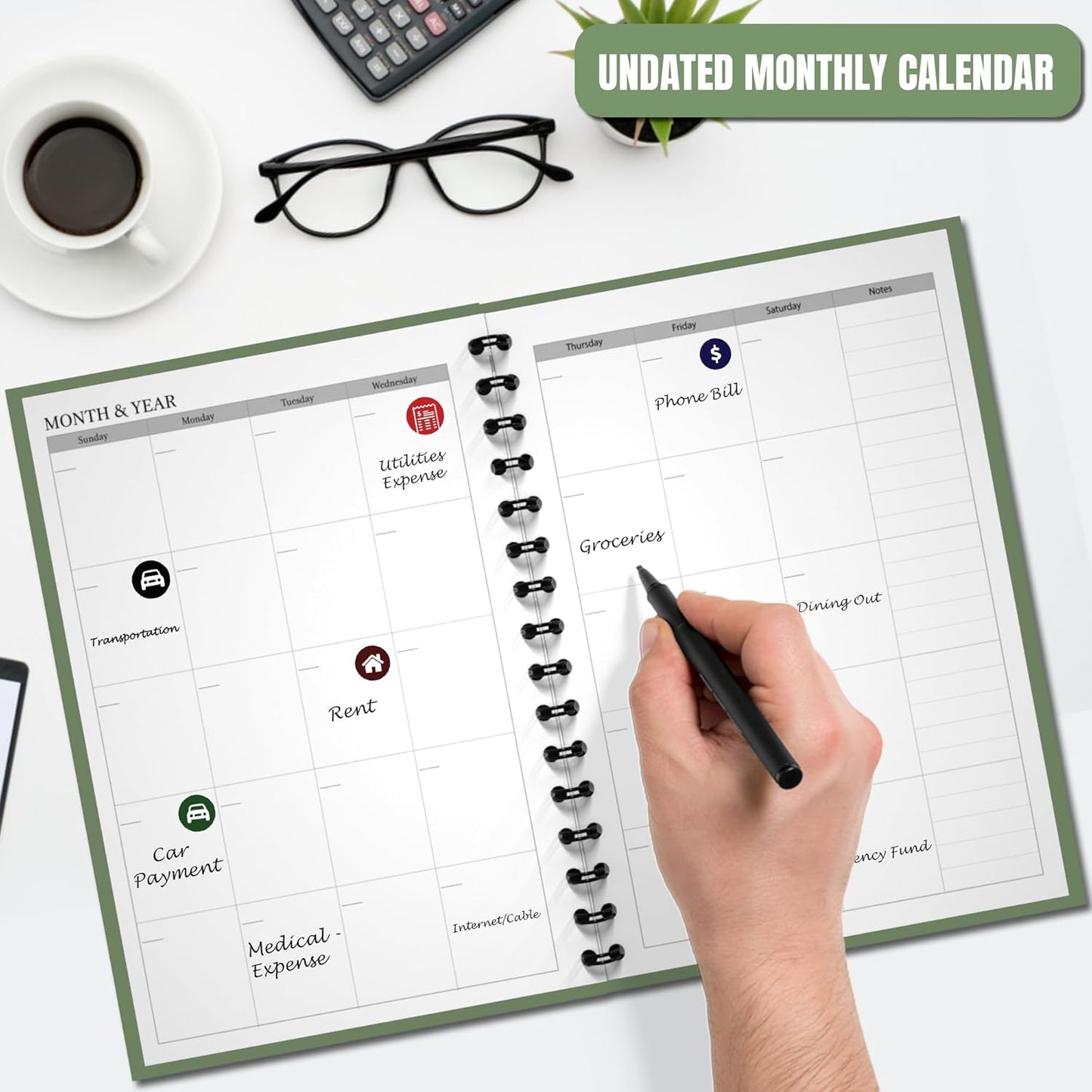 Budget Planner and Monthly Bill Organizer - Financial Planner Organizer Budget Book with Sticker Sheets - Bill Tracker Notebook | Budgeting Book with Debt, Saving and Expense Trackers - A5