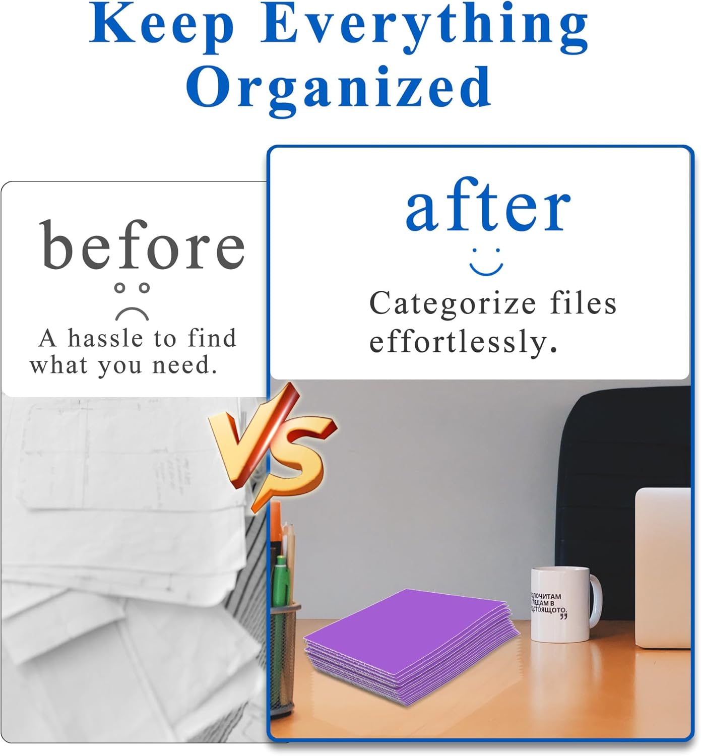 Zzrywuty 100 Packs Paper Folders with Pockets for Students,Businessmen and Office Workers,Letter Size,Two Pocket Folders with Card Slot for Office,Business,School Supplies (Purple)