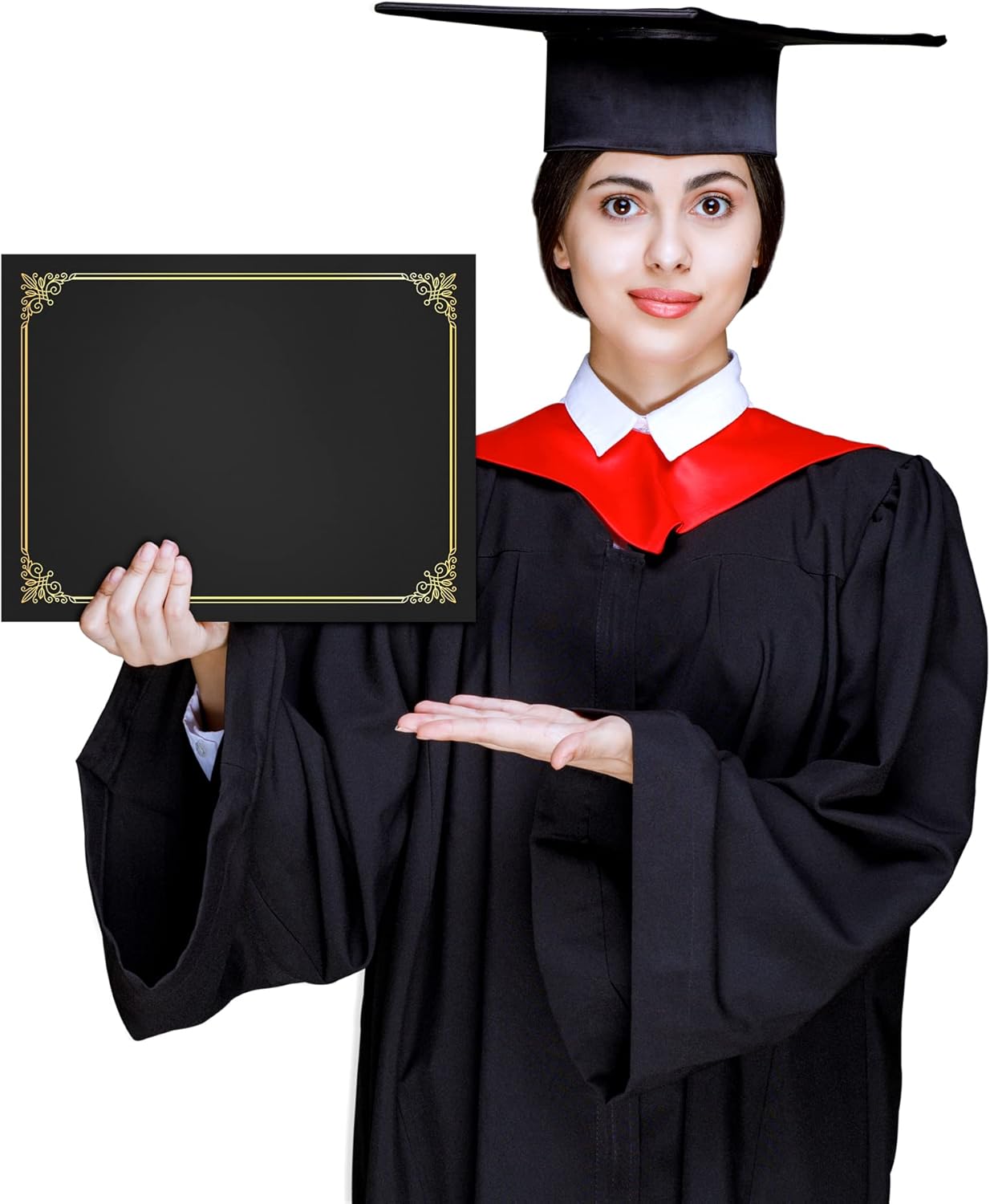 GNL 50 Packs Black Certificate Holders - Diploma Holders, Certificate Covers with Gold Foil Border, for Letter Size 8.5 x 11 Award Certificate Paper and Documents