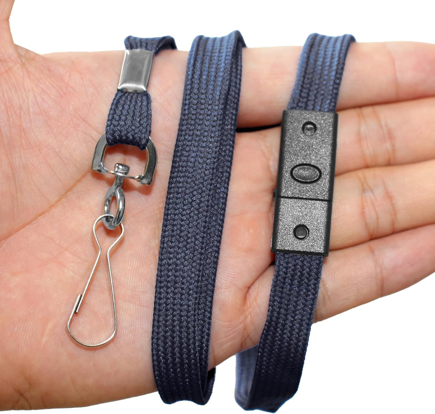 60 Pcs Breakaway Lanyards Safety Navy Blue Lanyard with Swivel J Hook Premium Bulk Flat Lanyards 36" for ID Name Badge Holder, ID Badges Cruise, School, Students, Coach, Festival and Hang Keys