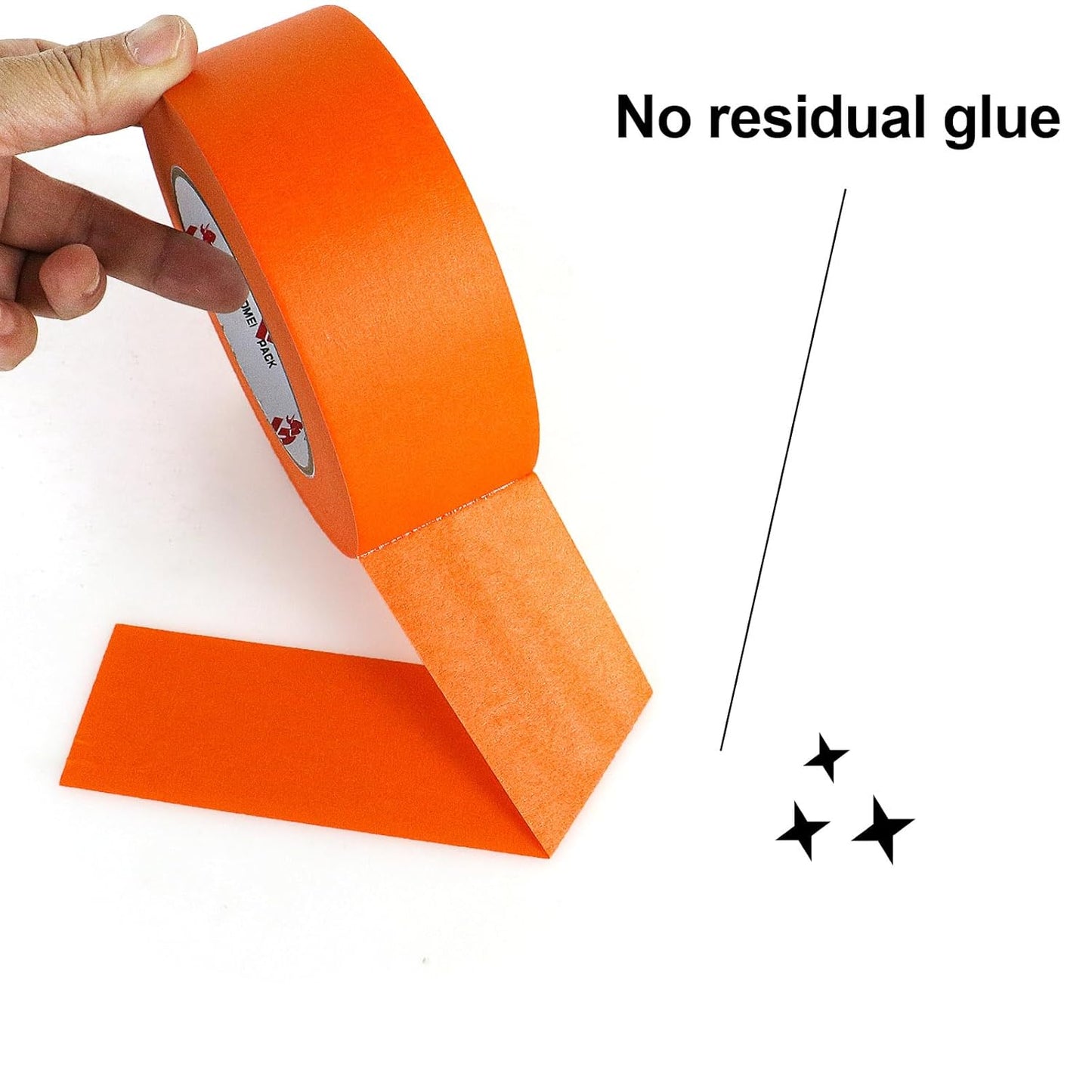 BOMEI PACK 2 Inch Wide Masking Tape, Orange Painters Tape 3 Rolls x 2 inch x 60 Yards (180 Total Yards) Residue-Free Painting Tape for Labeling, DIY Crafting, Decoration and School Projects
