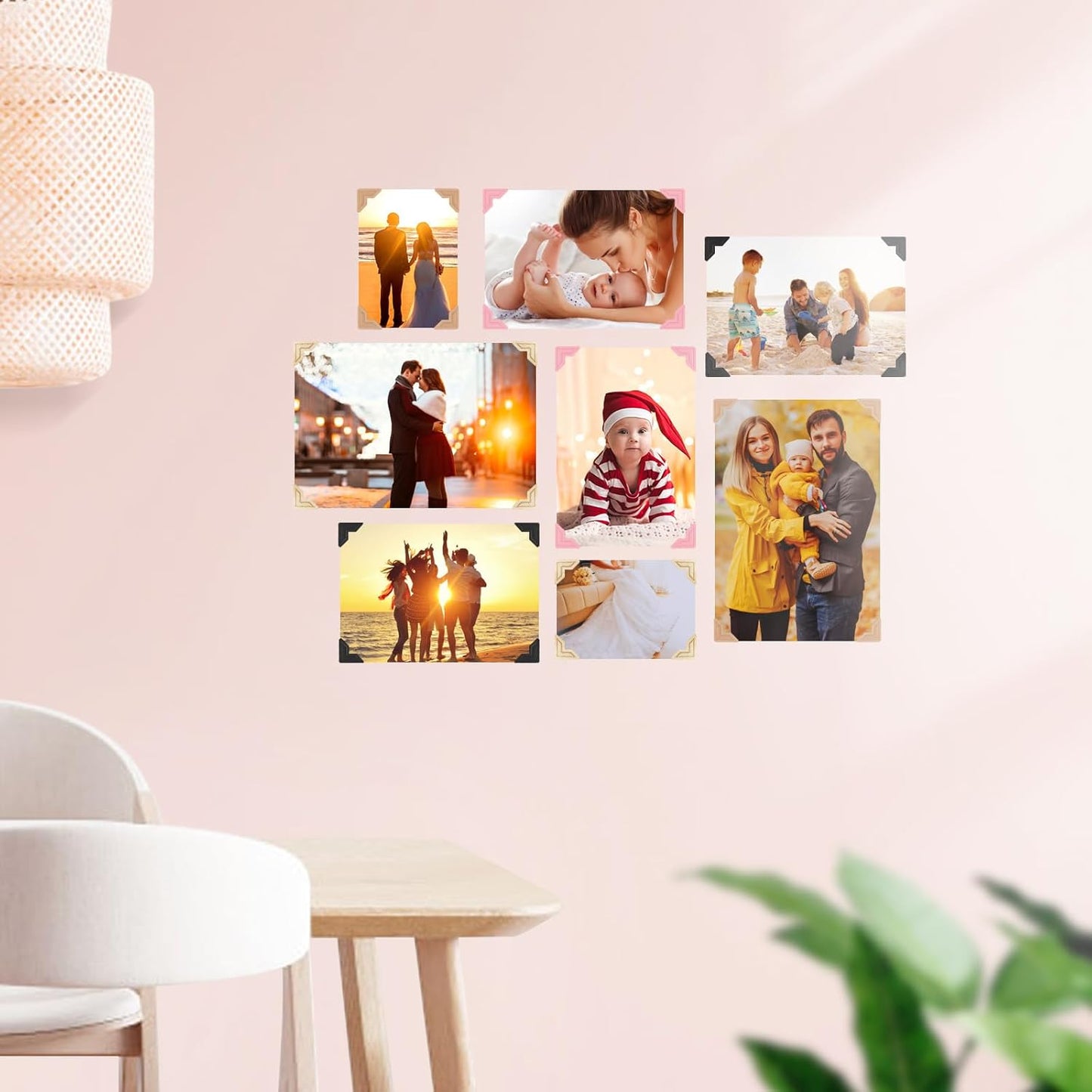 15 Sheets 360 PCS White Acid-Free Photo Corners Notebook, Self-Adhesive Photo Corners for DIY Photo Album Journal, Photo Corner Stickers for Trip Journal Memory Book