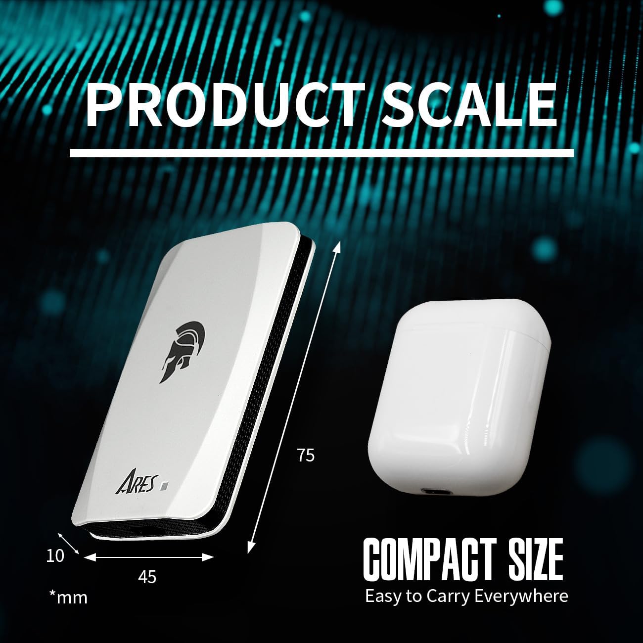 DATO External SSD 1TB, Portable SSD External Solid State Drive, USB 3.2 Gen 2x1 Type C Up to 1050/1000 MB/s, Super Light and Compact Portable Solid State Drive - ARES Torch