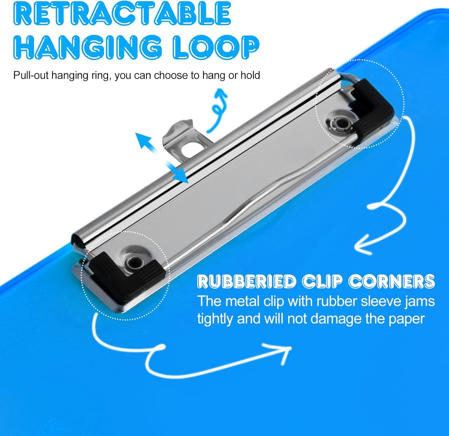 Clipboards, HERKKA 25 Pack Plastic Office Clipboards, Assorted Transparent Color Plastic Clip,Letter