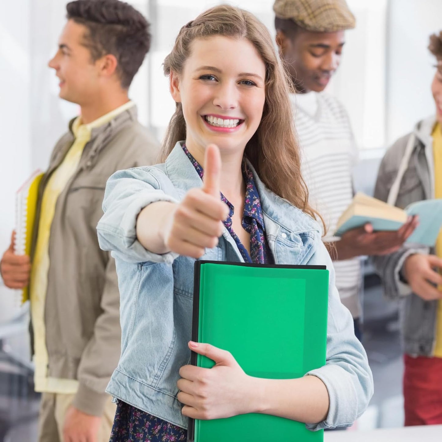 Patelai 48 Pcs Plastic Folders with 2 Pockets and 3 Prongs Home Folders with Card Slot Letter Size Heavy Duty Report Covers for Back to School(Green, Black,Classic)