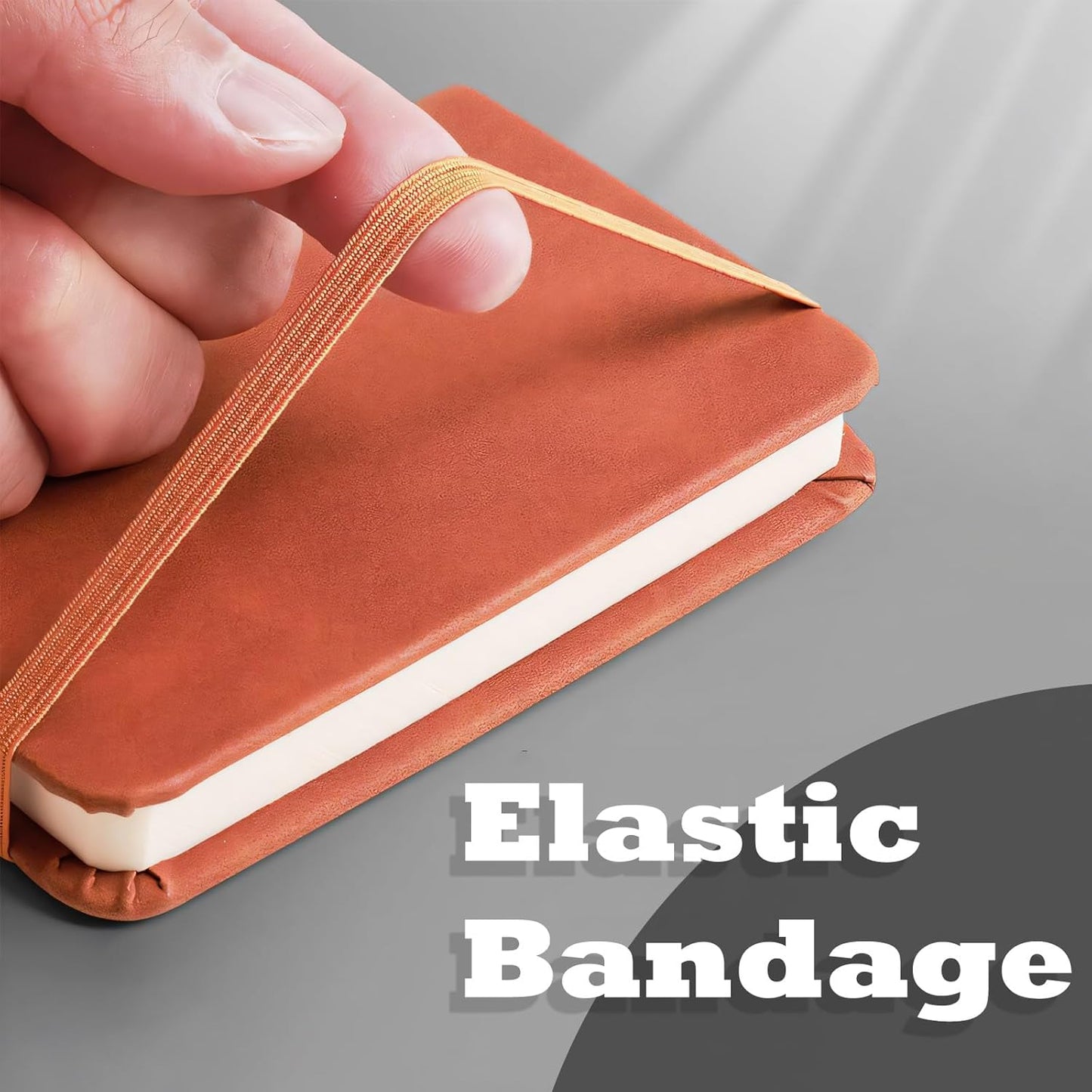 2 Pack Pocket Notebook Small Notebook, 3" x 4.4" Journal Notebook Hardcover with Thick Lined Paper, 200 Pages Leather Cover Mini Journal Notepad (Brown)