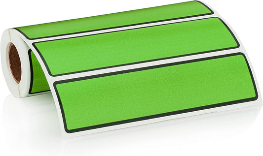 Carstens Adhesive Sticker Labels, 5 3/8” x 1 3/8”, Binder Labels for 1.5” – 4” Ring Binder Spines, Green, Roll of 200