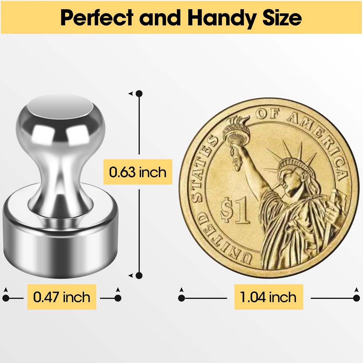 60 Pack Refrigerator Magnets - Whiteboard and Fridge Magnets, Small Neodymium Push Pin Magnets for Locker, Map, Kitchen, Office, School