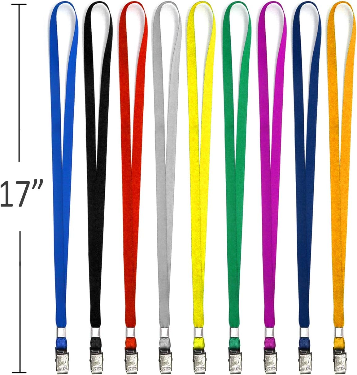 Lanyards with ID Holder 50 Pcs Clear Plastic Horizontal Waterproof Ziplock ID Nametag Holder Bulk Lanyard Clip Name Tag Badge Holder