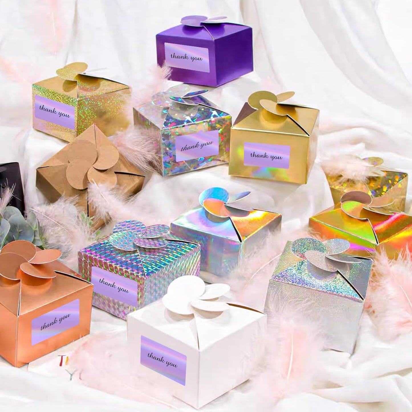 2.25"x1.25" Direct Thermal Labels, Holographic Thermal Printer Labels for Barcode, Self-Adhesive Address Shipping Thermal Label Stickers-1 Roll, 300 Labels, Holographic Purple