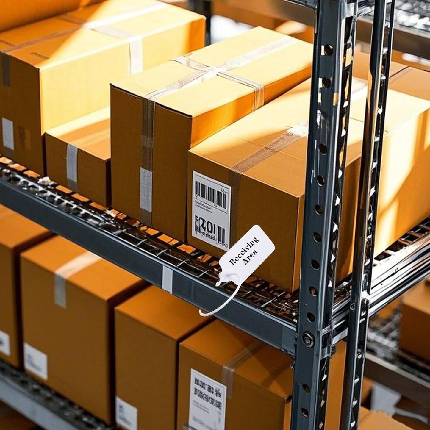 50 White Blank Plastic Tags for Labeling Waterproof Hanging Labels Writable Tags Seal Plastic Marking Label for Clothes Bags Keys Inventory with One Marker Pen