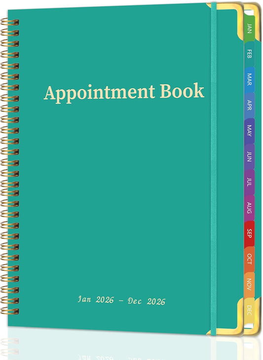 2026 Appointment Book/Planner - 2026 Daily Hourly Planner from Jan. 2026 - Dec. 2026, Weekly appointment Book 2026, 2026 Hourly planner with 20-Minute Interval, 9" x 11", Twin-Wire Binding, Colorful Tabs, Pocket
