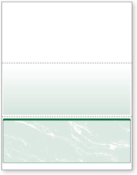 DocuGard Standard Green Marble Bottom High Security Check Paper - QuickBooks & Laser/Inkjet Printer Compatible - 11 Security Features - 500 Blank Business Checks (04518)