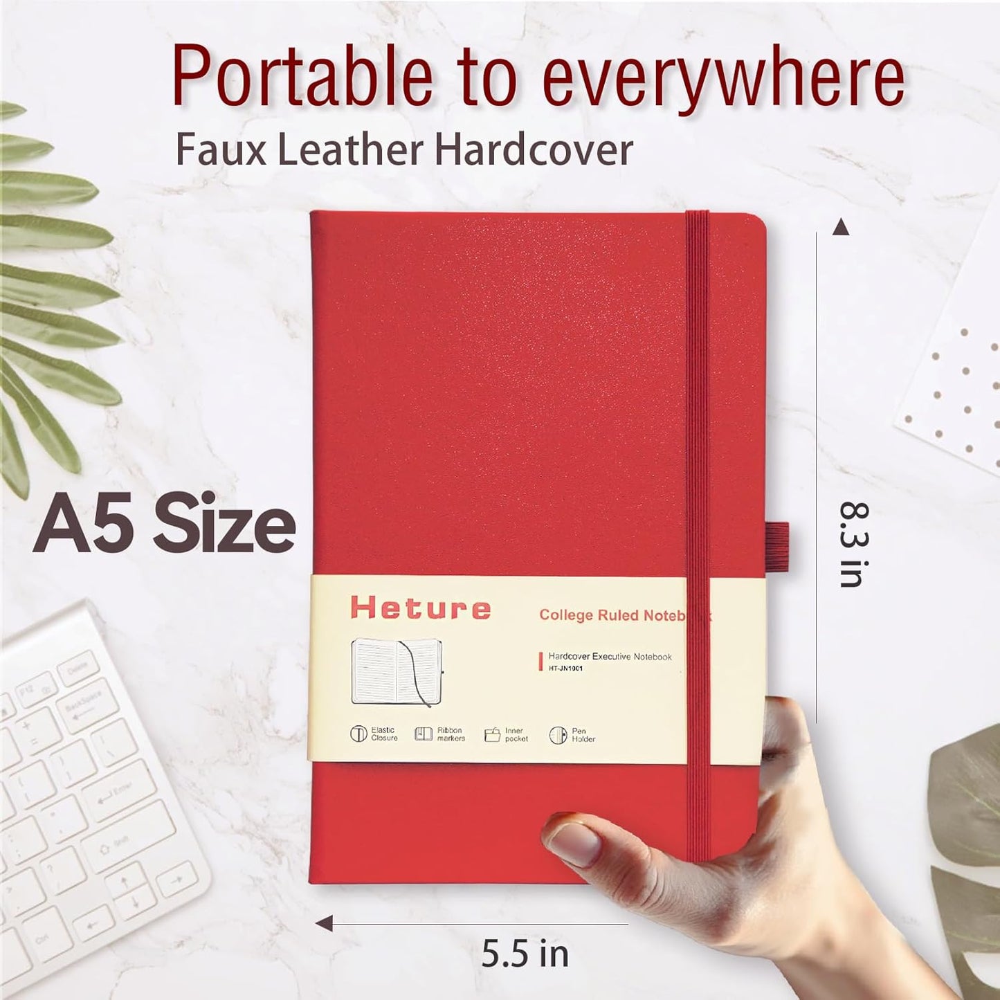 8 Pack Lined Journal Notebooks, A5 Hardcover Notebooks, 5.5 x 8.3 inch, 100GSM,160 Pages, Classic College Ruled Notebooks for Writing/Work/Travel/College (Assorted Color)