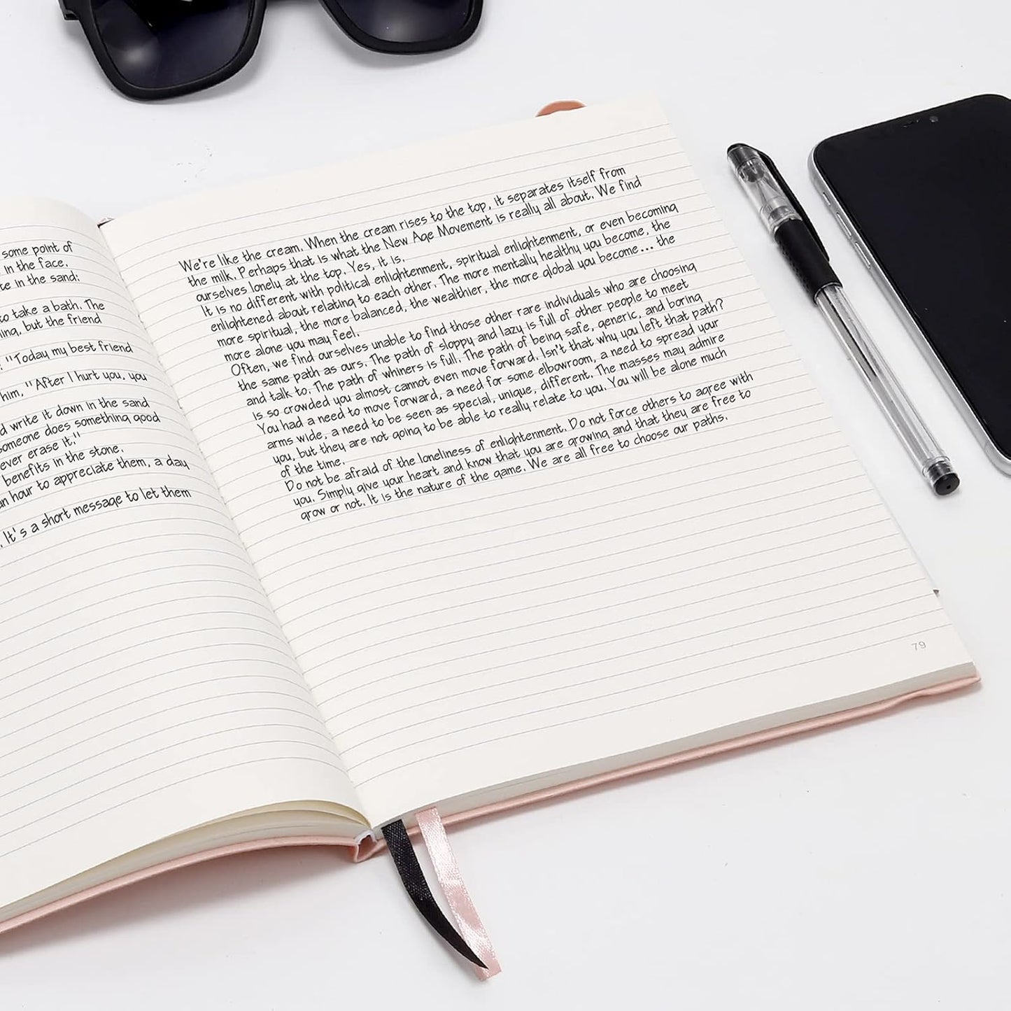 B5 College Ruled Notebooks - 2 Pack B5 Large Journal Notebooks with 376 Numbered Pages,100gsm Thick Lined Paper,Soft PU Leather Cover,7.6 X 10 inch(PINK)