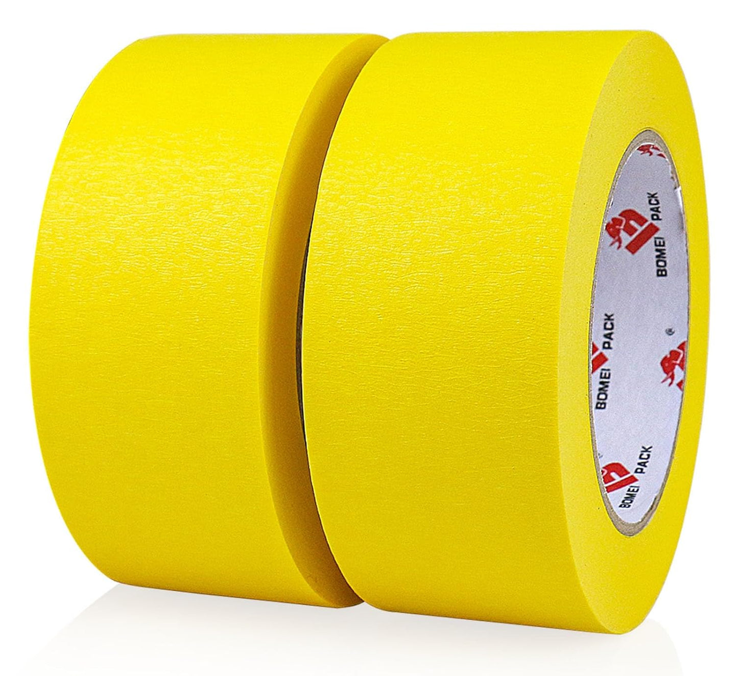BOMEI PACK Yellow Painters Tape 2 inch Wide, 2 Pack Paint Yellow Masking Tape 2 inch x 55 Yards for Painting, Labeling, DIY Crafting, Decoration and School Projects