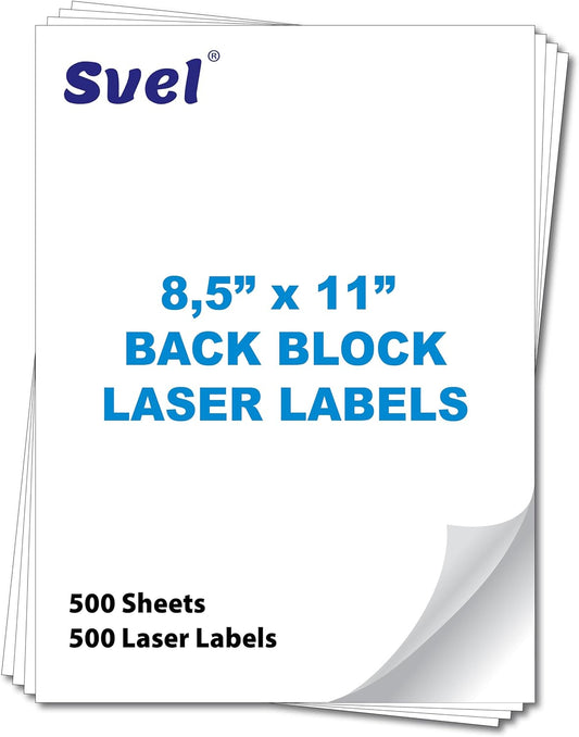 Cover up Blockout Full Sheet Labels Shipping Mailing Stickers Cover Old Barcodes & Addresses– Bulk Pack High-Opacity (500, 8.5x11) Back Block Laser & Inkjet Printers Shipping Mailing Labels