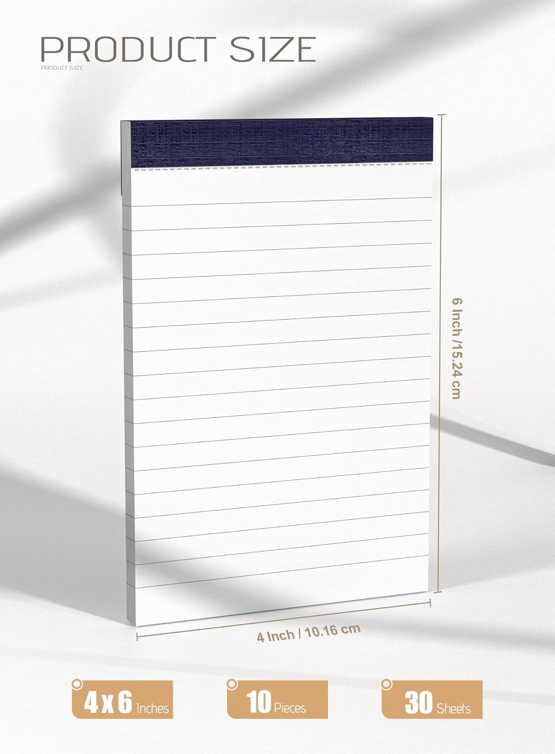 Notepads 4x6 Small Note Pads 4x6 Lined Writing Pads of Paper 4x6 Memo Pads 4x6 Small Paper Pads 4 x 6 Scratch Pads 4x6 Server Pads 4x6 Small Pocket Notebook 10 Pack Server Note Pads 30 Sheets/Pad