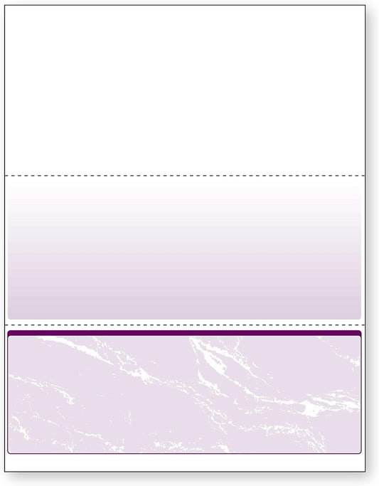 DocuGard Standard Purple Marble Bottom High Security Check Paper - QuickBooks & Laser/Inkjet Printer Compatible - 11 Security Features - 500 Blank Business Checks (04523)