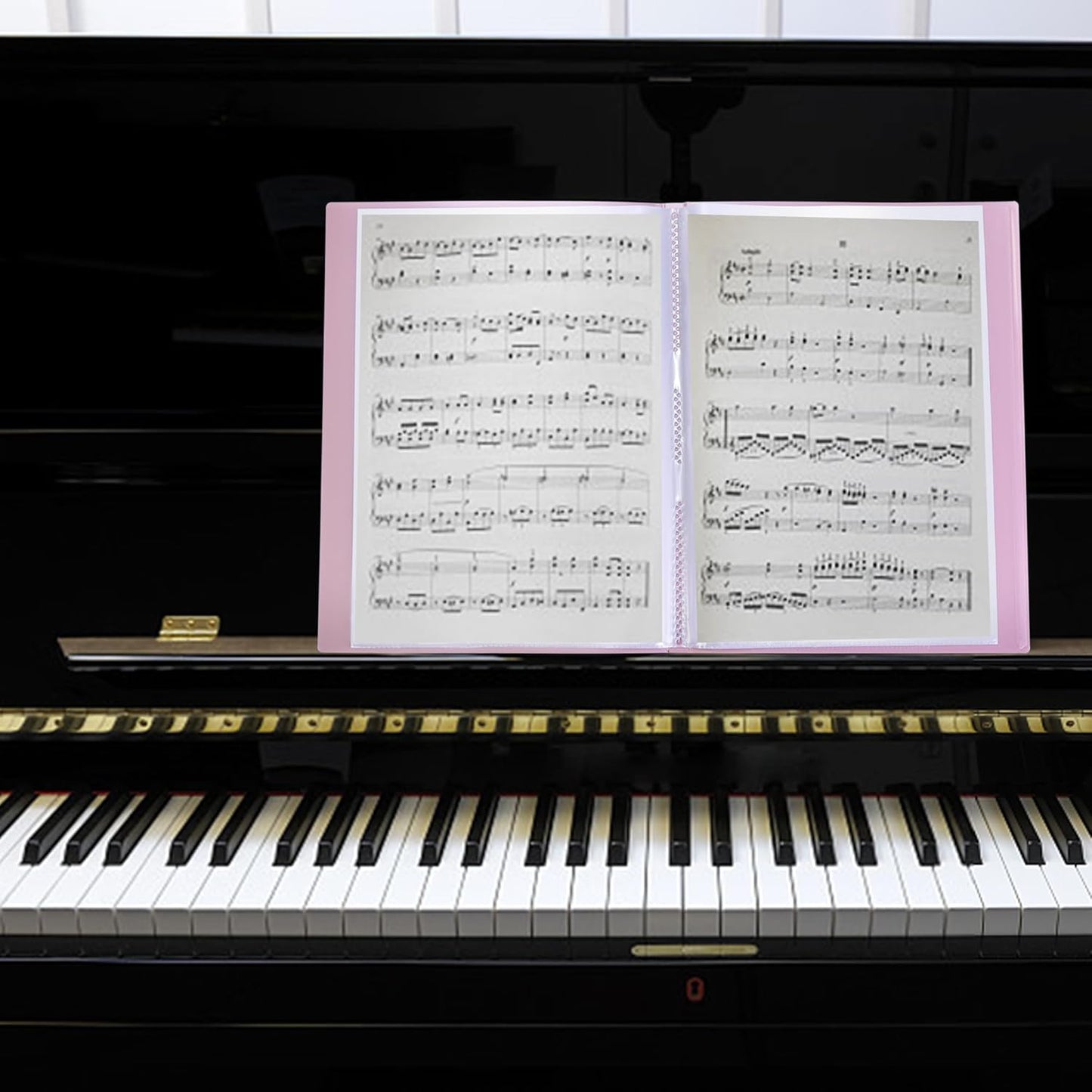 Tuhangcc Binder with Plastic Sleeves 8.5x11 20-Pocket- Heavy Duty Art Portfolio Folder with Clear Sheet Protectors,Displays 40Pages, Presentation Book for Artwork, Document Organizer(Pink)