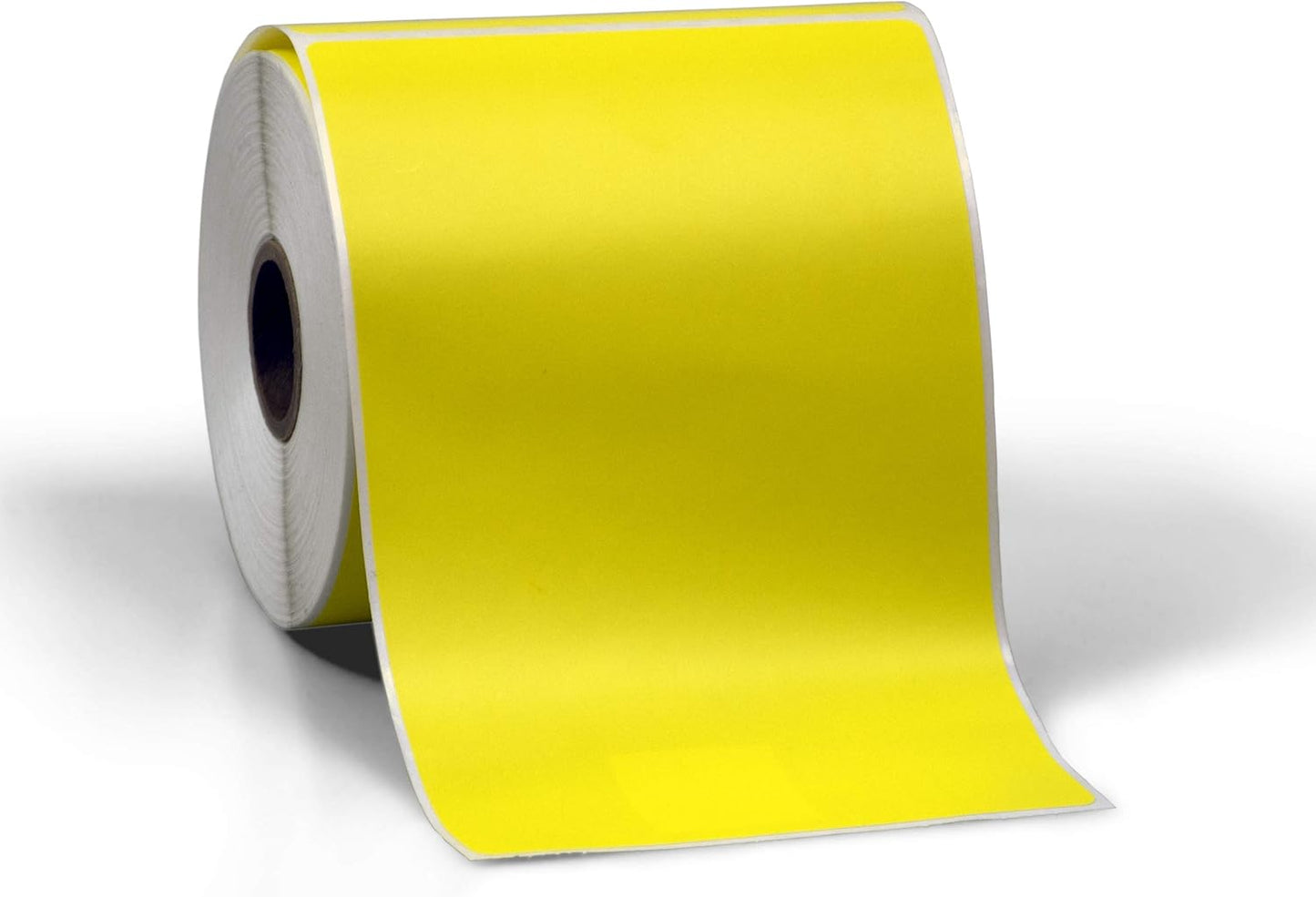 4" X 6" Direct Thermal Perforated Stickers Labels for Shipping Labels, Inventory, and Color Coding - Compatible with Zebra, Rollo, Godex and More (Yellow, 6 Rolls)