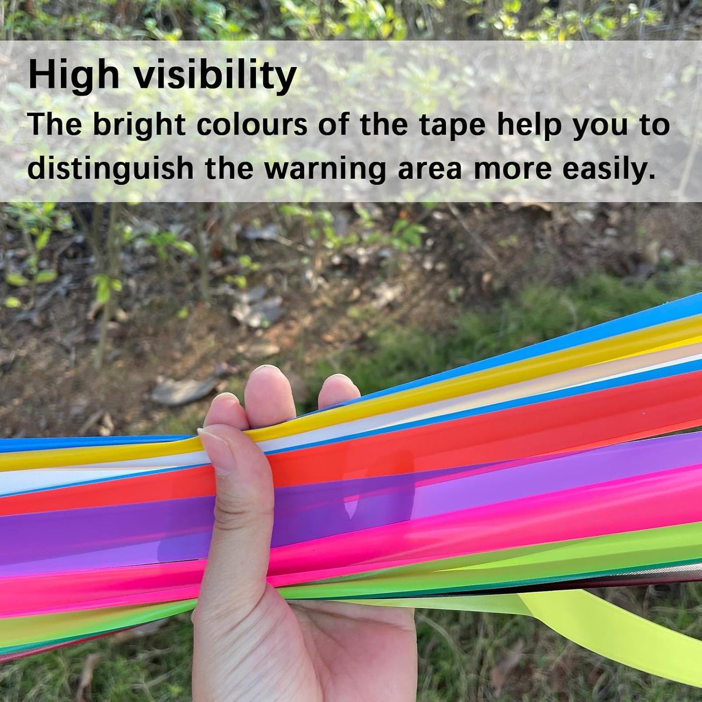 8 Pack Flagging Tape Assorted Colors, Non-Adhesive Plastic Ribbon Neon Marking Roll, 1"*800ft, Marking Tape for Tree Marking, Hunting, Boundaries and Hazardous Areas,Trail Marking, Home and Workplace