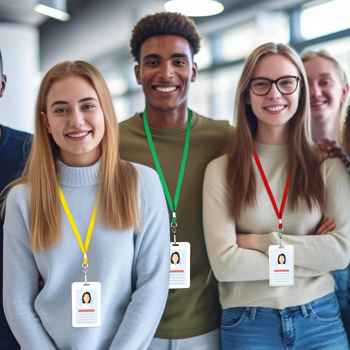 500 Pack Bulk Lanyards for ID Name Badges Holder Flat Lanyards with Hook Clip Swivel for Office School Accessories (Multi Colors)