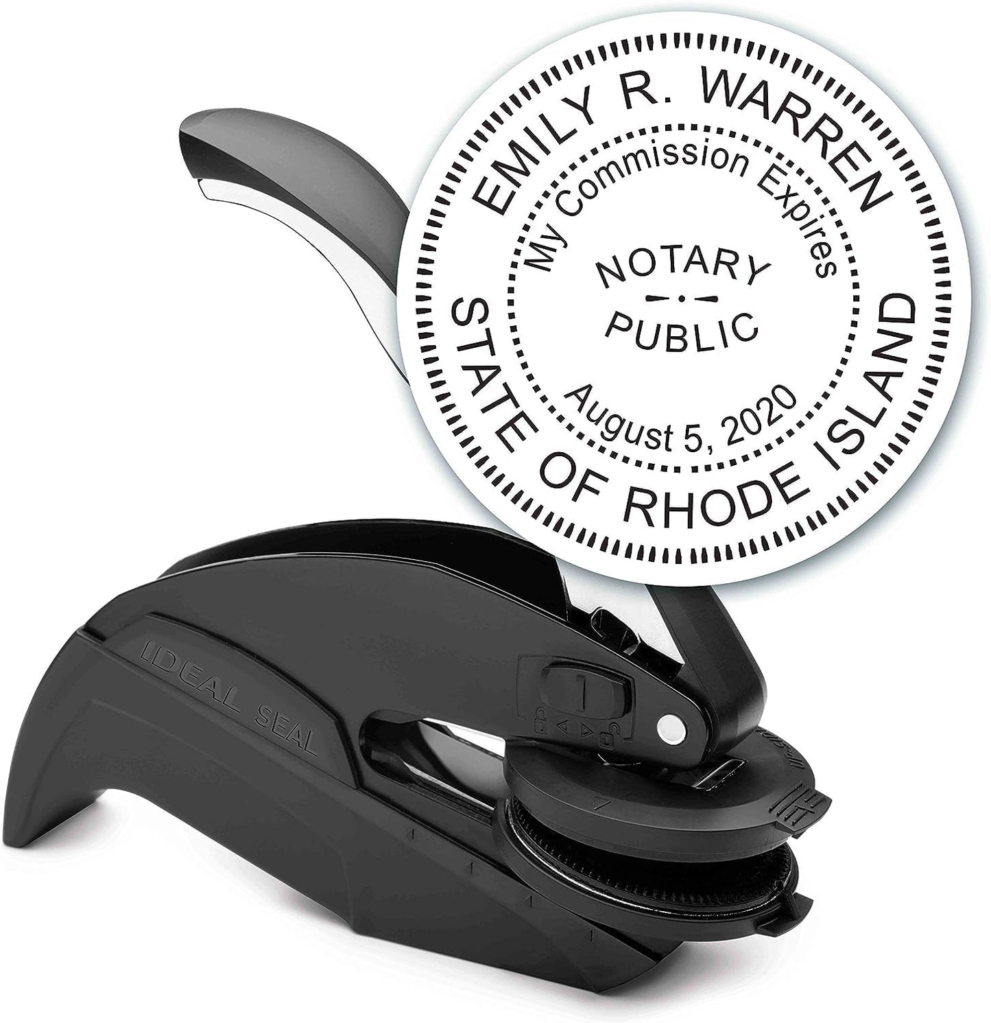 MaxMark Notary Seal Round Embosser for Rhode Island State - Includes Gold Burst Seal Labels (50 Count)