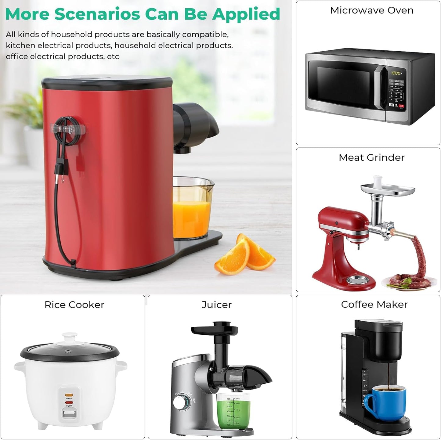 Cord Organizer for Kitchen Appliances|Upgraded Cord Wrapper Holder Cable Organizer for Small Home Appliances Cord Keeper on Stand Mixer,Blender,Coffee Maker,Pressure Cooker,10 Pcs