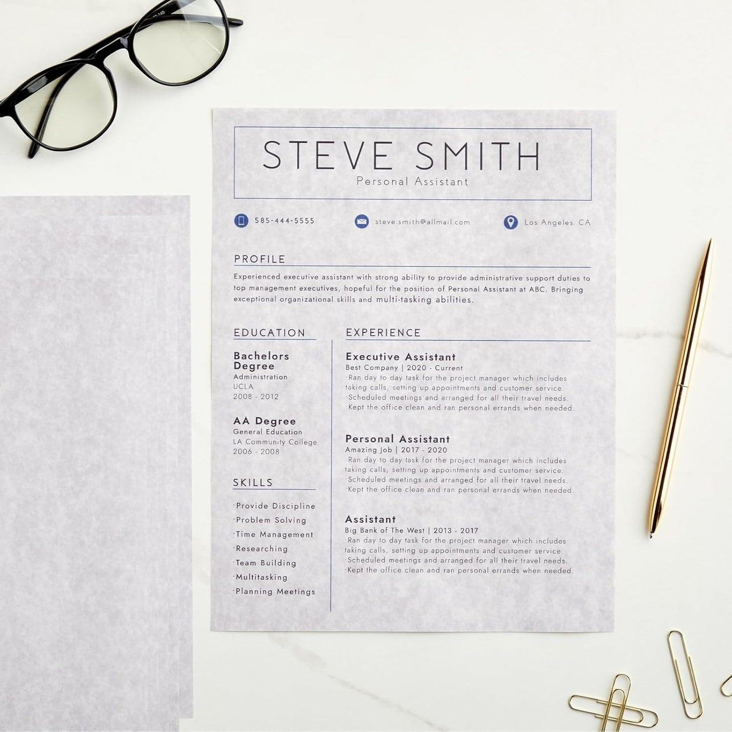 Best Paper Greetings Certificate Paper - 8.5 x 11 in Light Gray - Vintage 90 GSM Textured Parchment Paper for Printing & Writing Diplomas & Award Certificates - 96 Sheets