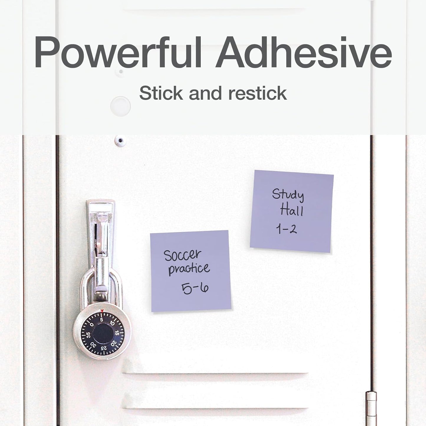 Redi-Tag Sticky Notes, Power Stick Notes, Adhesive Reminders, 3" x 3" Reusable Notes, Strong Adhesive Memos, Assorted Bright Colors, 18 Pack (1000977)