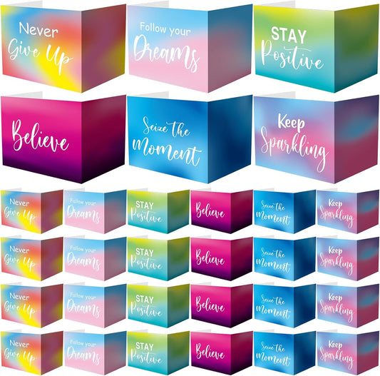 Honoson 24 Pcs Bulk Inspirational Privacy Folders for Students Cardboard Test Privacy Boards Motivational Words Desk Dividers Shield for Classroom School Study Supplies, 6 Styles(Tie Dye)
