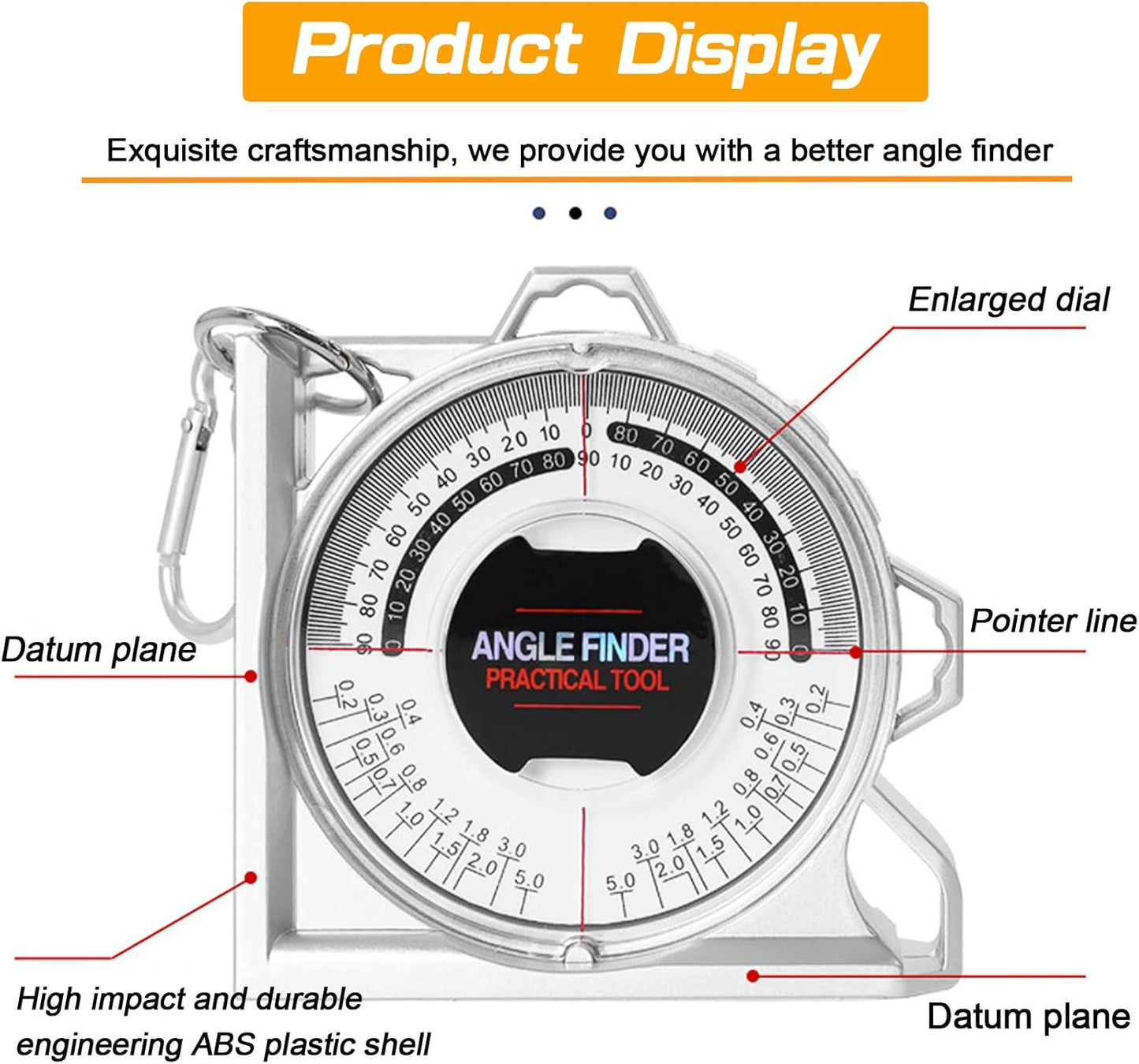 Angle Finder Inclinometer Protractor Magnetic Angle Finder Angle Measuring Tool Tilt Level Meter Slope Locator Angle Measurement Engineering Clinometer Angle Meter Gauge for Household Industrial Use