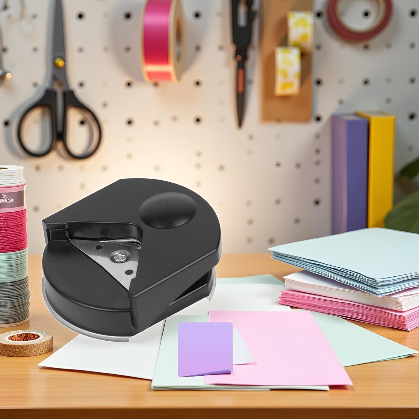 Corner Round Edge Cutter Rounding Tool for Paper Crafts, Paper Cutting, and Edge Shaping, Round Corner Multifunctional for Card Making and Scrapbookin Punches and Crafts (Black)