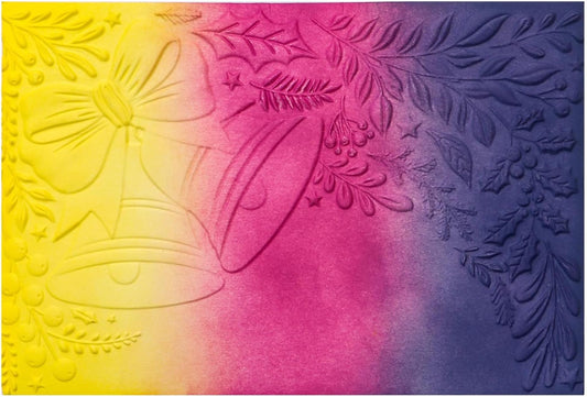 BAOFALI 3D Embossing Folder for Card Making,Bow Tied on The Bell Clear Plastic Texture Fades Embossing Folder Template for Scrapbooking and Other Paper Craft Album Stamps DIY Decoration