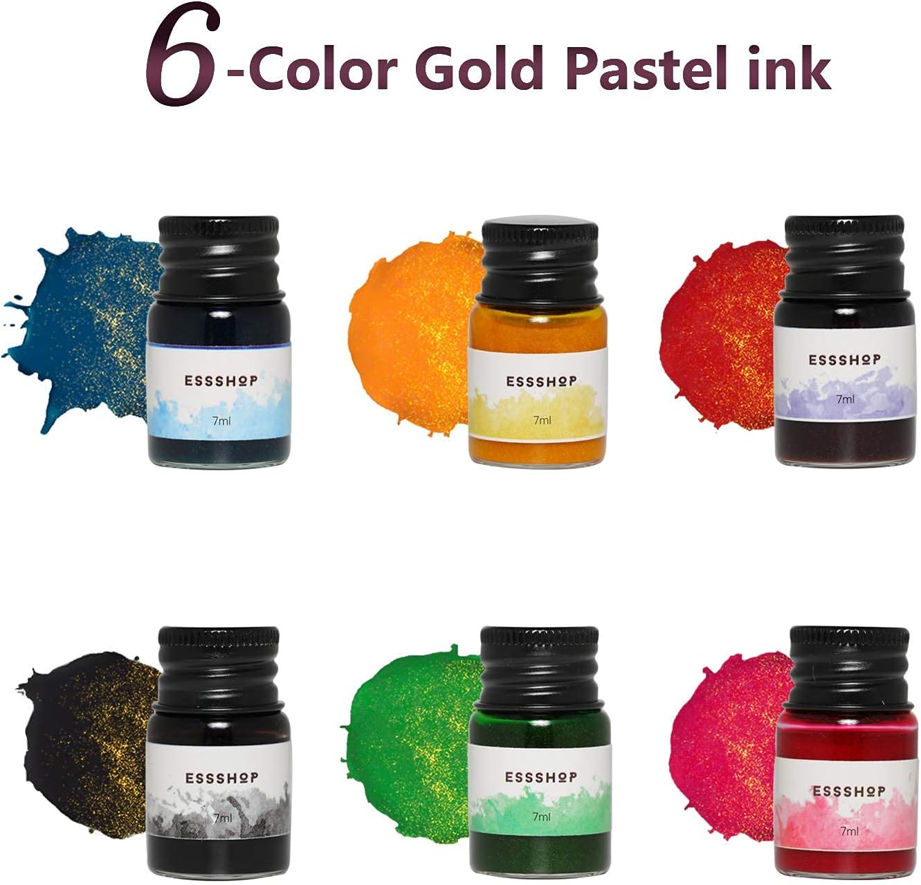 ESSSHOP Glass Pen Calligraphy Set - 3 Purple Crystal Dip Pens Color Ink and Pen Holder Art Supplies Kit for Signatures Beginners Journaling Lettering Drawing Holiday Gift Decoration